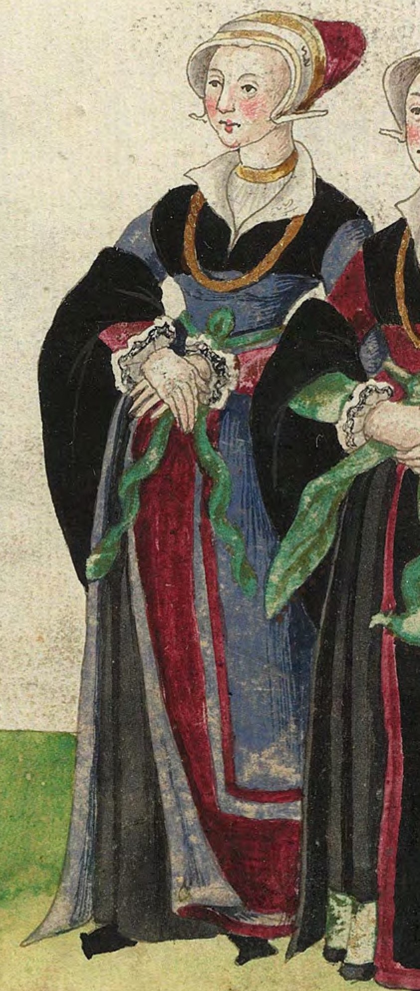 1540s Gelders nobility. Fig. 2, plate 33r, Codice de trajes, Christoph Weiditz. BNE: bdh0000052132