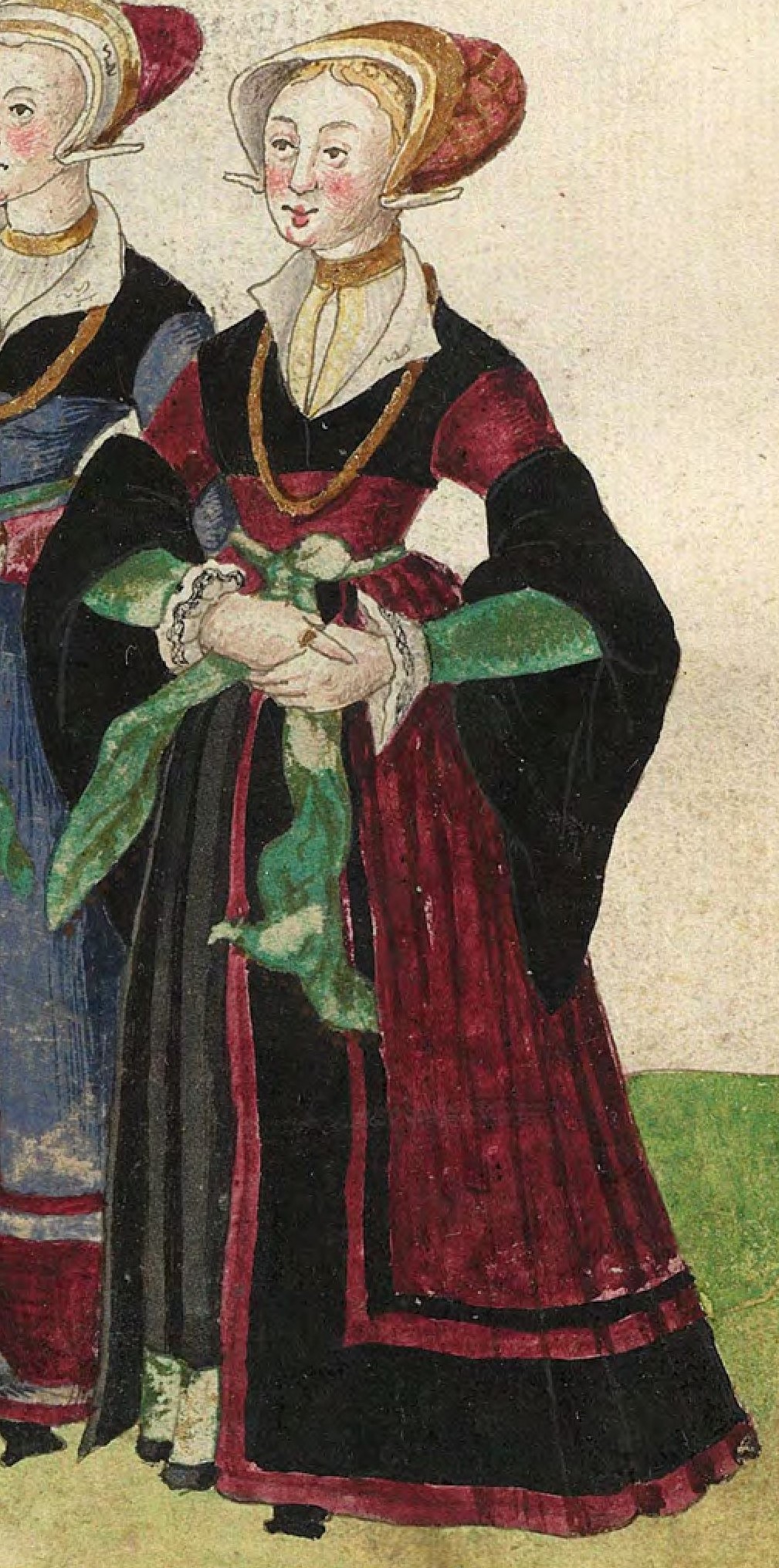 1540s Gelders nobility. Fig. 3, plate 33r, Codice de trajes, Christoph Weiditz. BNE bdh0000052132