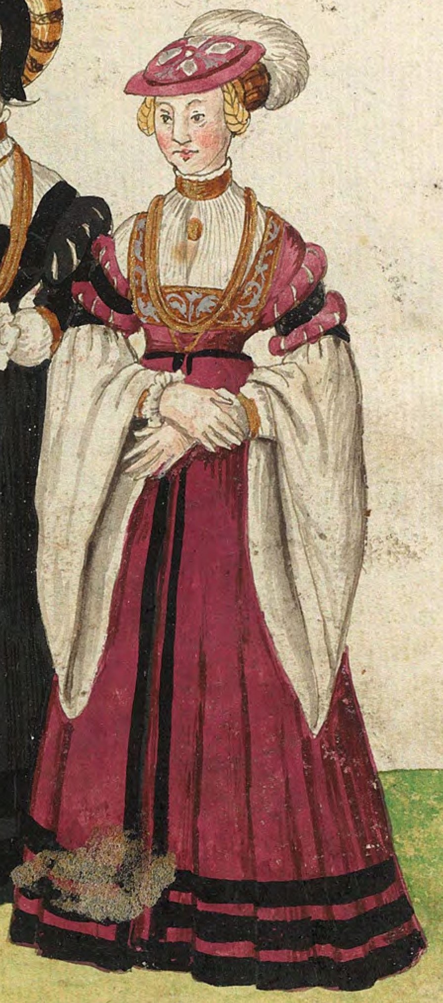 1540s Julich citizen. Fig. 3, plate 43r, Codice de trajes, Christoph Weiditz. BNE bdh0000052132