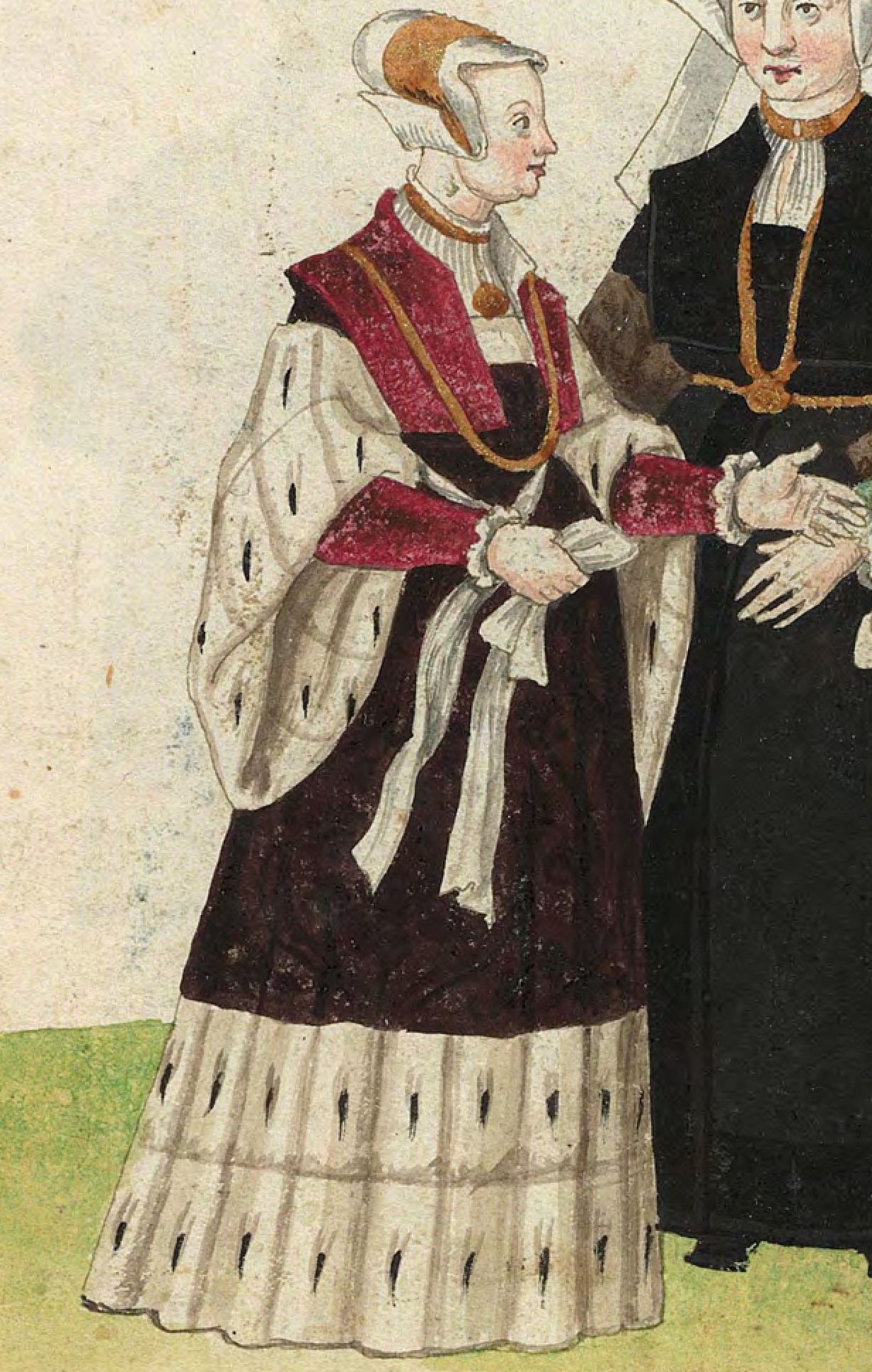 1540s Cologne Burger. Fig. 1, plate 44r, Codice de trajes, Christoph Weiditz. BNE bdh0000052132